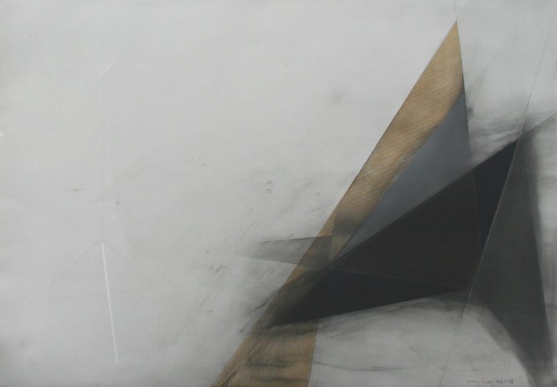 Unknown, Study of Angles: Graphite & Pastel on Paper, 1988, SLR indistinctly, Dated LR, Framed, 30 x 44