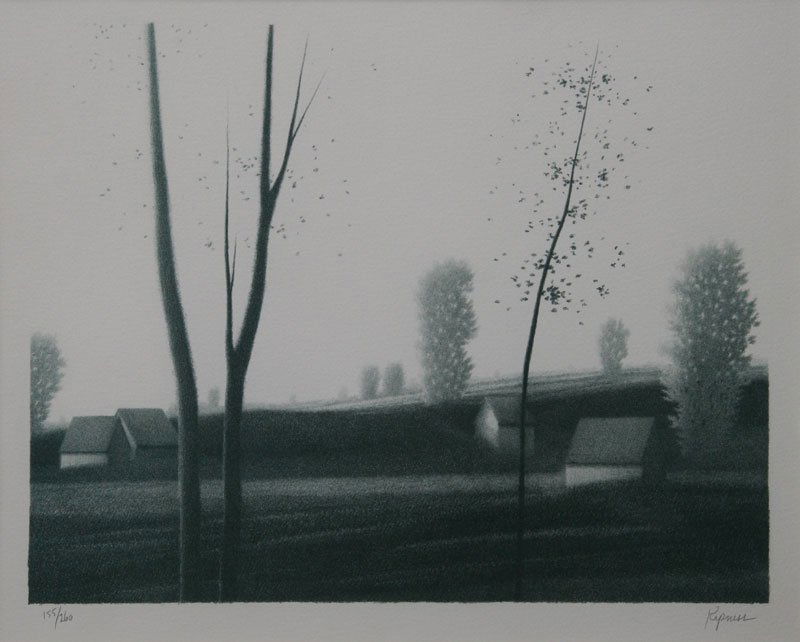 Robert Kipniss, Landscape: Robert Kipniss (b. 1931), Lithograh, c. 1990, SLR, Framed, 10 x 13