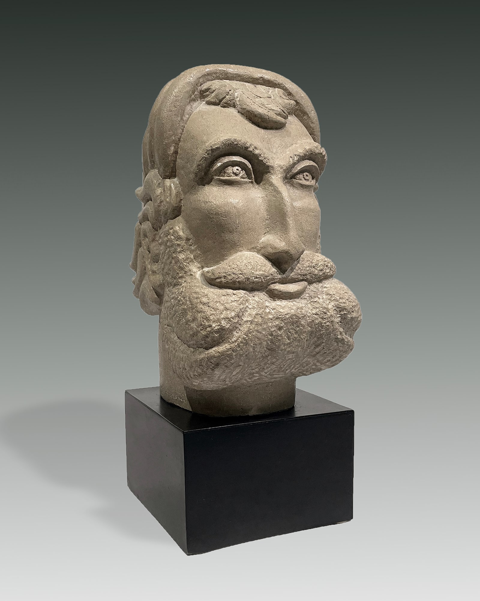 Anthony G. Gennarelli (American, 1915-2001): "Head of a Man"; 20th Century; Carved Marble on Wood Base; 19.25" x 8" x 10.5" (including base); Signed Lower Left; Weight: 55 lbs (30 kg).