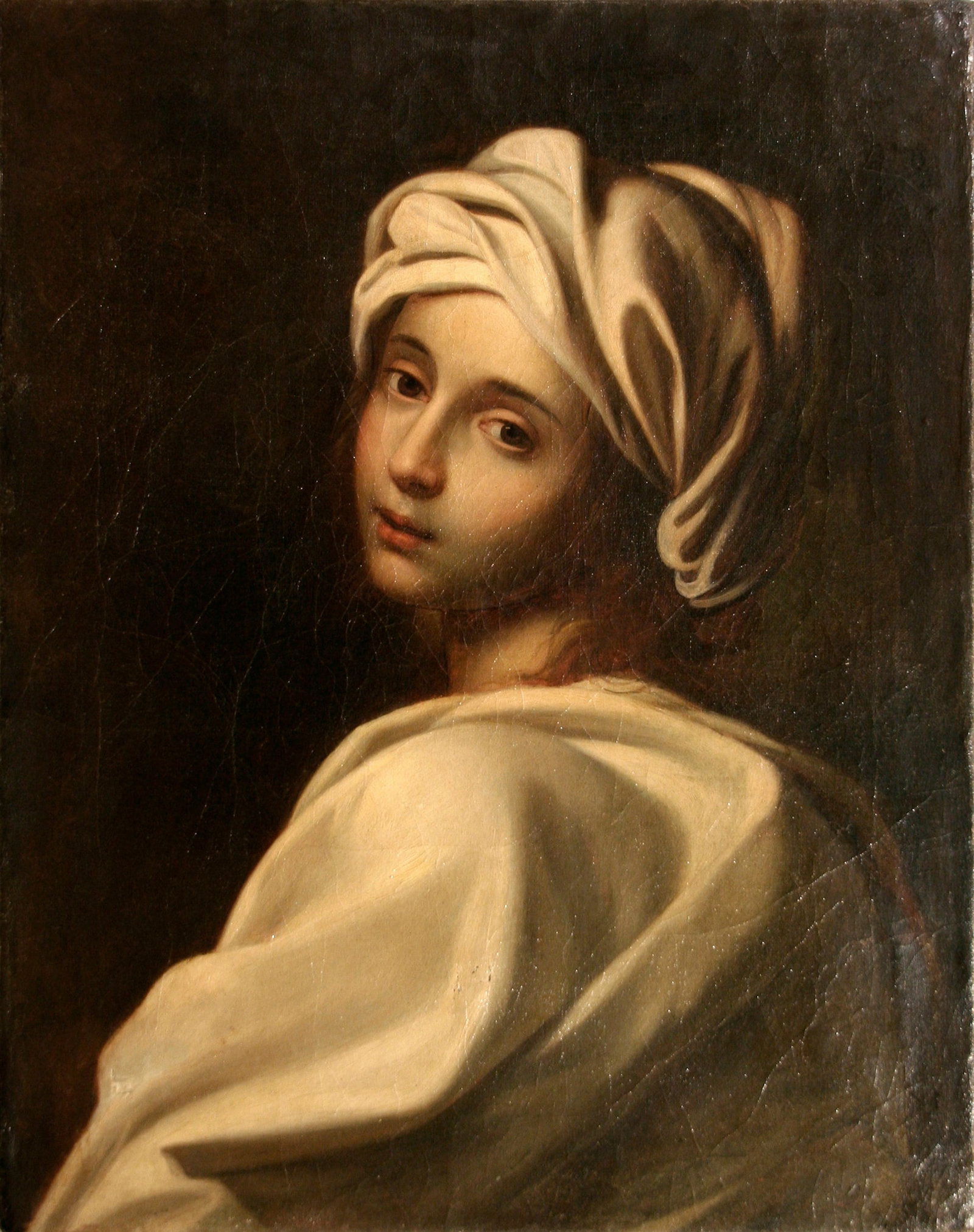After Guido Reni (Italian, 1575 - 1642): "Portrait of Beatrice Cenci"; 19th Century; Oil on Canvas; 24" x 19"; Unsigned; Framed.