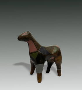 Manuel Felguerez (Mexican, 1928 - 2020): "Horse"; c. 1970s; Ceramic; 9" x 10" x 5"; Signed on Bottom.