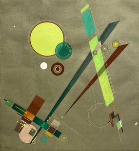 Rolph Scarlett (Canadian, 1889 - 1984): "Untitled F (Green)"; c. 1940s; Gouache and Graphite on Paper; 19.25" x 18"; Signed Lower Left; Unframed; Note: artist's original grid.