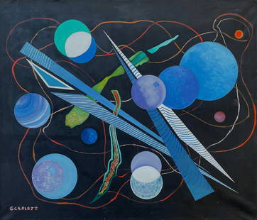 Rolph Scarlett (Canadian, 1889 - 1984): "Untitled - Abstract"; c. 1960s; Oil on Canvas; 29" x 34"; Signed Lower Left; Framed; Provenance: purchased from the artist in 1977-1978.