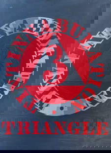 Robert Indiana (American, 1928 - 2018): "Triangle"; 1967; Oil on Canvas; 31.5" x 23.75"; Signed on Verso; Unframed; Note: identification label on verso. Partial label "Cleveland, OH" on verso. Inscribed "New York 67" under signature. Proven
