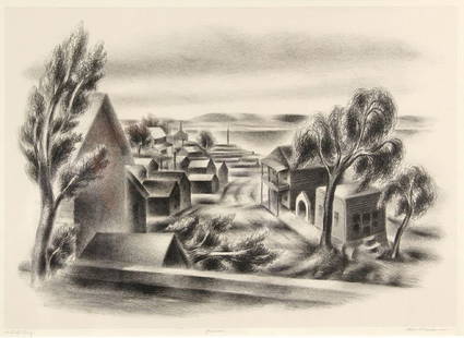 Albert Heckman (1893-1971): Glasco (New York), n.d., Lithograph, 9.75" x 14.5", Signed Lower Left, Framed.