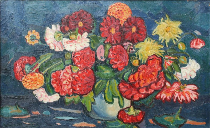 William E. Schumacher (1870-1931): Floral Still Life (#5), c. 1925, Oil on Canvas, 20" x 31", Signed Lower Left, Framed.
