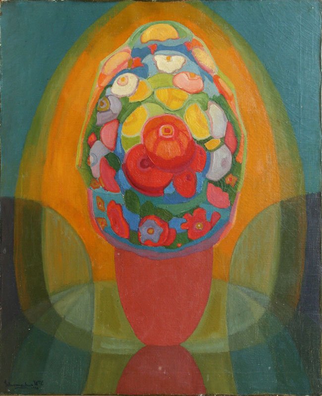 William E. Schumacher (1870-1931): Floral Still Life, 1921, Oil on Canvas, 30" x 25", Signed Lower Left, Framed.