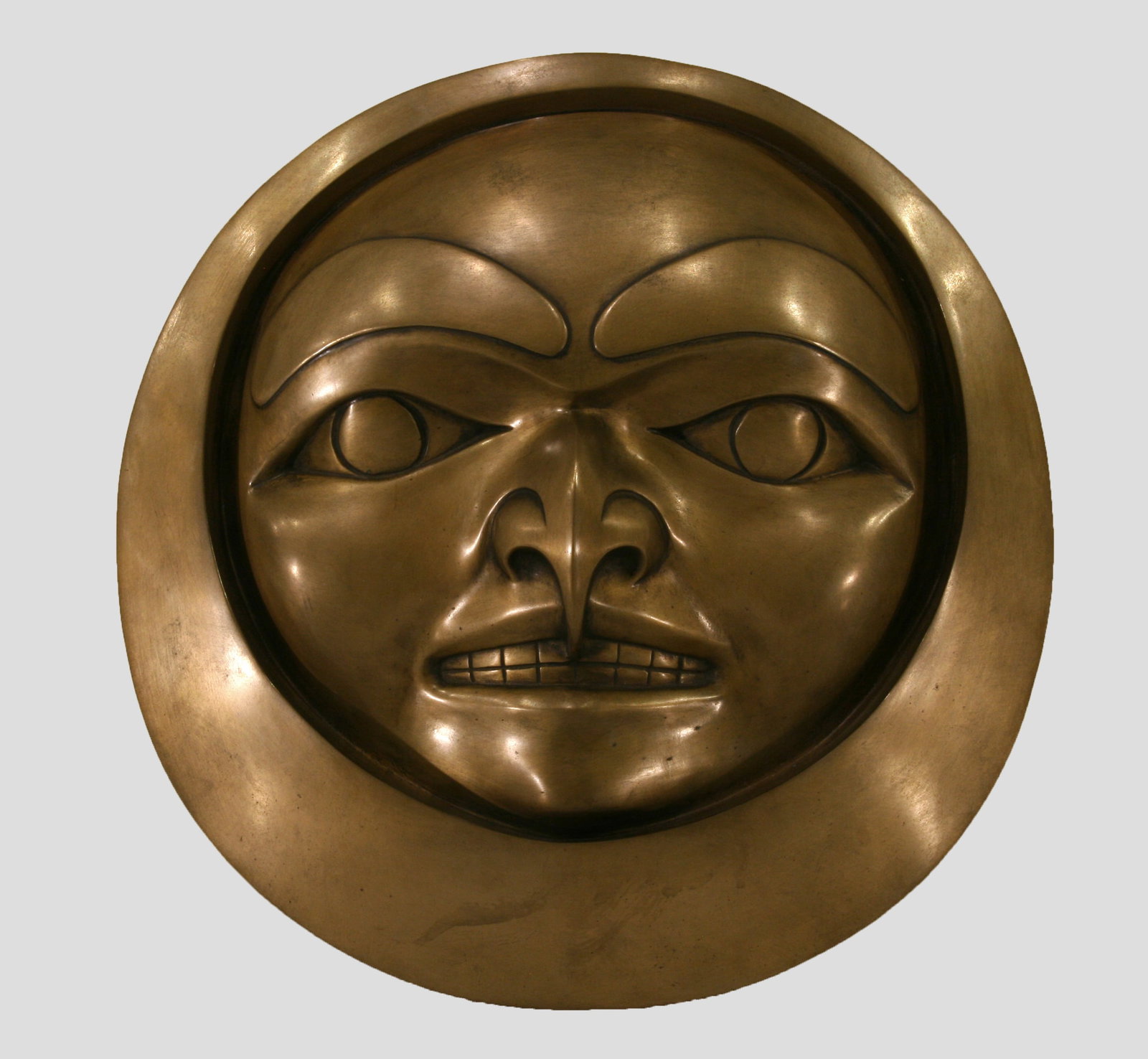 BILL REID (HAIDA - CANADIAN, 1920 - 1998): “Killer Whale Spirit (Blowhole)” - Edition 8/10 F.P. ; 1994; Cast Bronze with Gold Patina; 14.75” x 14.75” x 3”; Signed “Bill Reid” on Lower Right Side; Weight: 20lbs