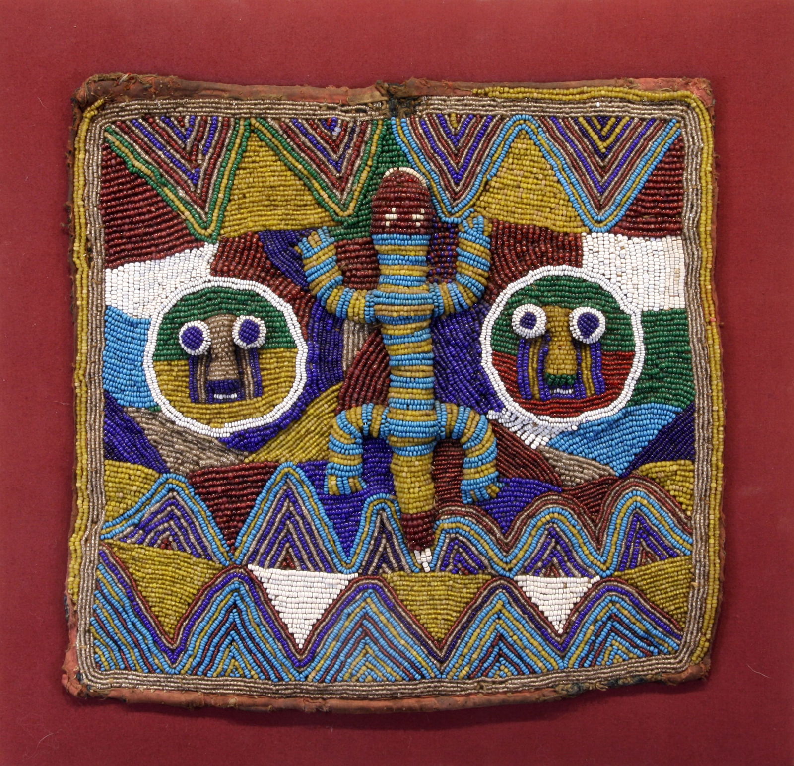 Antique Yoruba (?) Beaded Tapestry Panel (1 of 9)