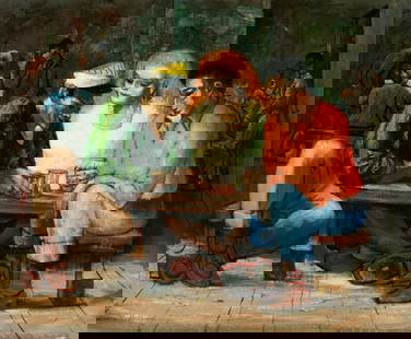 Albert Pels (American, 1910 - 1998): "Untitled"; c. 1970s; Oil on Unstretched Canvas; 17.75" x 22"; Signed Lower Right; Unframed.