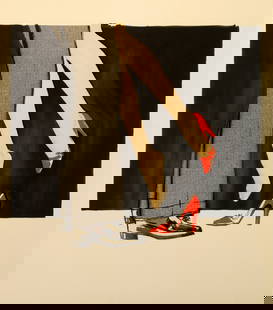 René Gruau (Italian, 1909 - 2004): "Bonjour Chérie" - Edition 282/300; 1990; Lithograph; 20" x 17.5"; Signed Lower Right; Unframed.