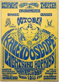 Vintage 1967 Lightnin Hopkins at the Straight Theater Poster