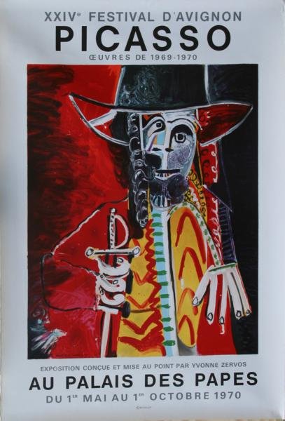 Pablo Picasso (1881-1973) Lot of 2: Lot of two identical Exhibition Posters; Au Palais des Papes; 1970; Lithograph; 30.5 x 21.75"; Unsigned; Unframed. © Mourlot. Lithographer Henri Deschamps; publisher Mourlot; Paris.