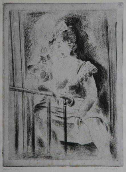Konrad Cramer (1888-1963): Seated Girl; 1936; Lithograph; 10 x 7.25"; Artist's Proof; Signed Lower Right; Unframed. Artist known for his depictions of beautiful, sultry women. Prime example.