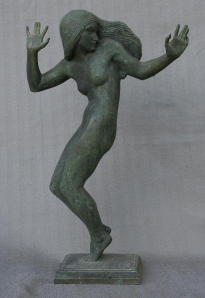 William J. Sewell (1901-1951): Dancing Female Figure; Bronze; 17.5" H x 10.5" W x 4" D; Signed on Base; "Glpe Perdue F. Cavillani"