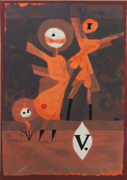 Paul Klee (1879-1940): Bluvnen V Familie; 1922; Lithograph; 9 1/8 x 6.25"; Signed in Plate; Edition 134; Unframed. Printed on laid paper.