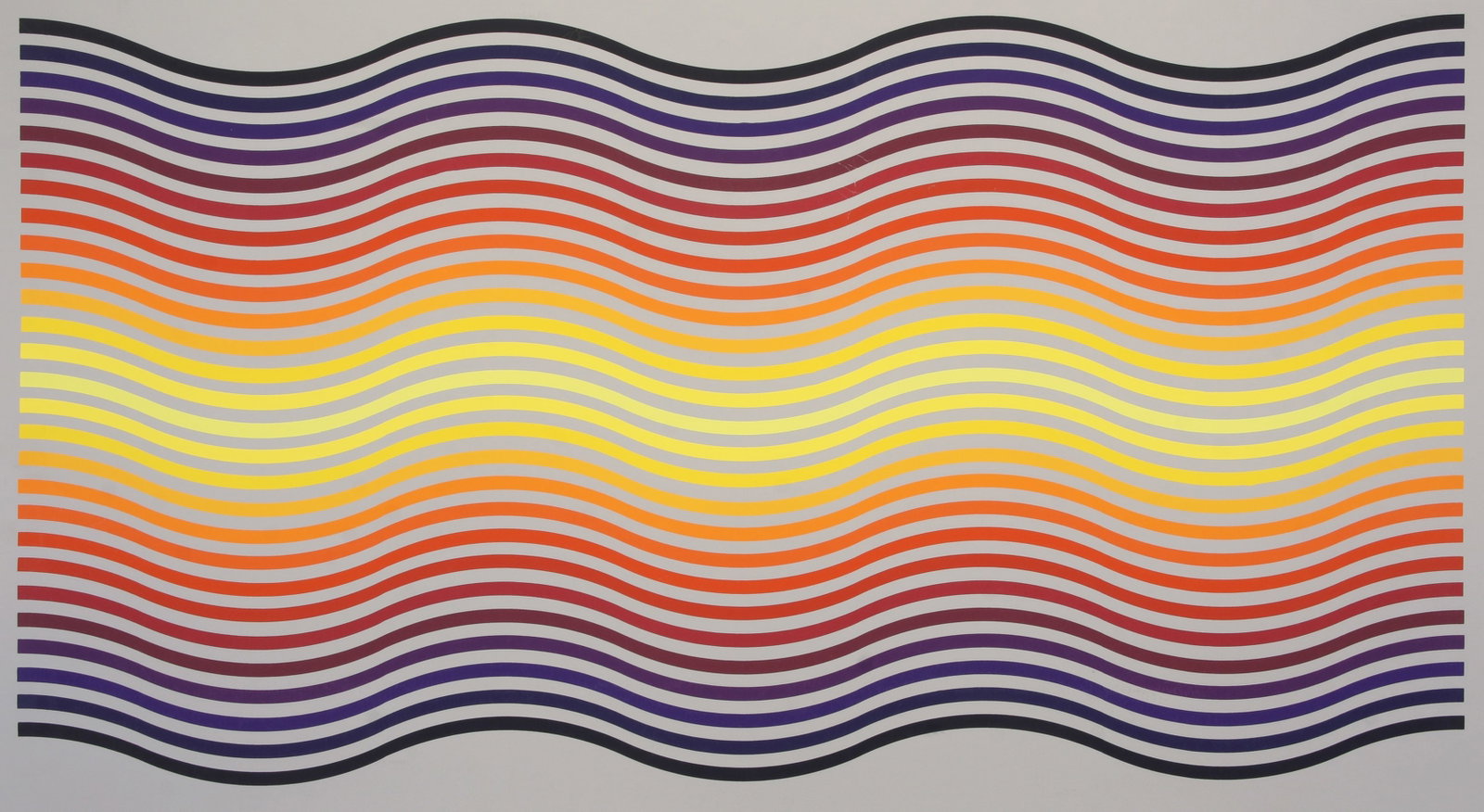 Jurgen Peters (German, 1936 - 1997): "Rainbow Waves" - Edition 197/250; 1981; Screenprint; 18.5" x 33.75"; Signed "J. Peters" Lower Right; Unframed.