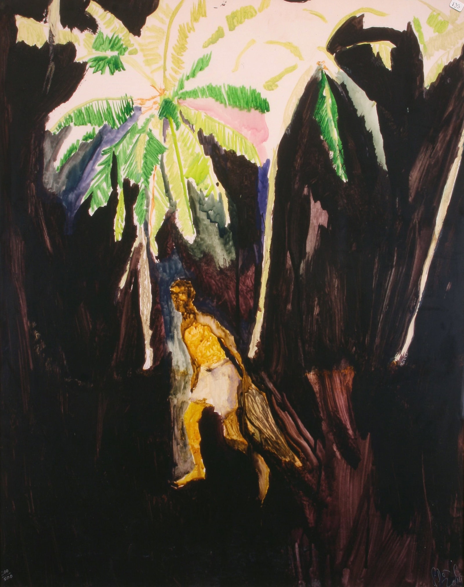 Peter Doig (British, b. 1959): "The Fisherman" - Edition 200/500; 2014; Digital Pigment Print on Somerset; 34.25" x 26.75"; Signed "P. Doig" Lower Right; Framed (under glass); Note: Published by The Montreal Museum of Art.