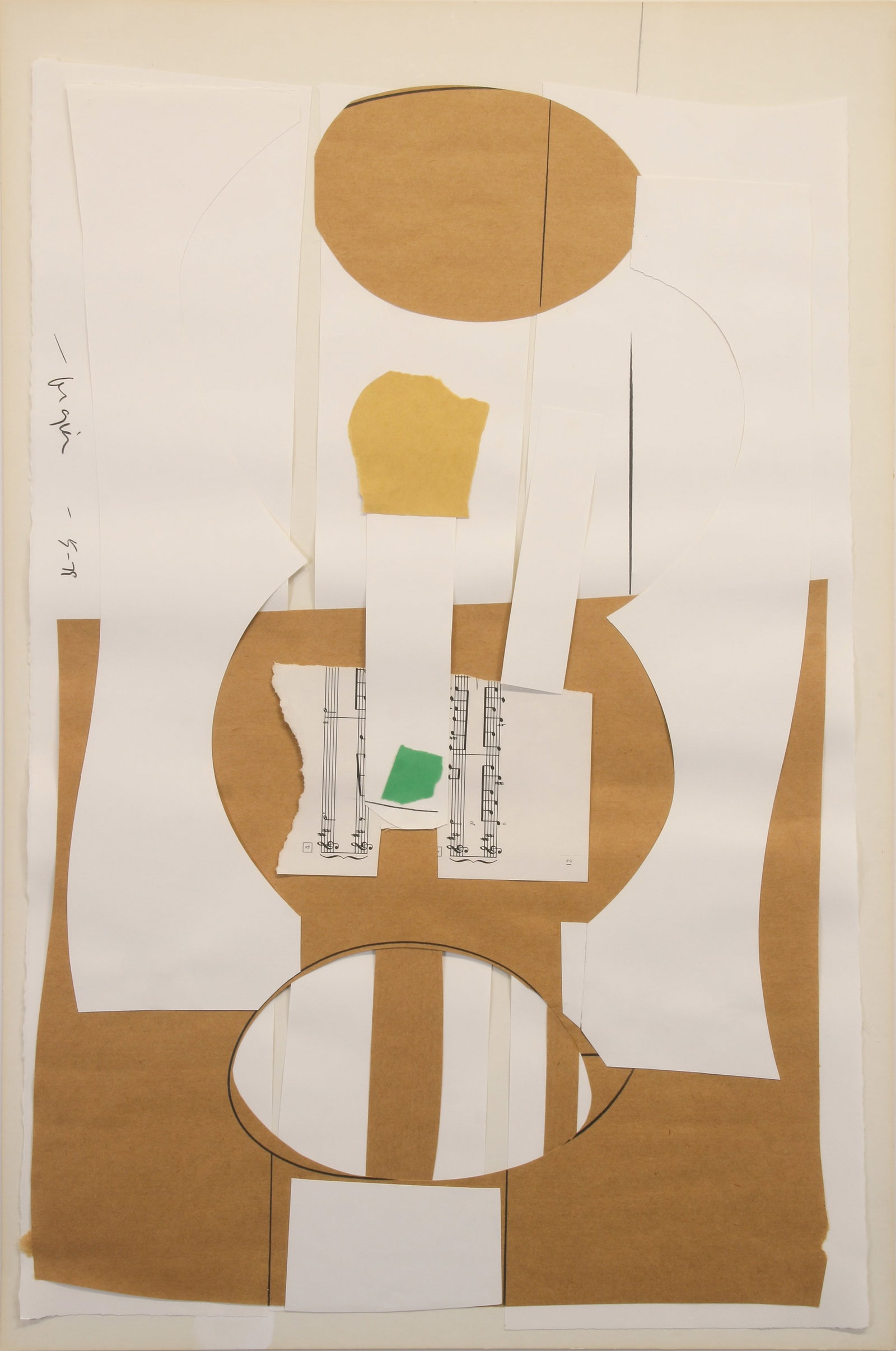 Ernest Frazier (American, 1942 - 2006): "Homage to Form"; 1979; Collage; 29.75" x 20"; Signed "Frazier" Upper Left; Framed (under glass); Note: Titled, dated, and signed on verso.