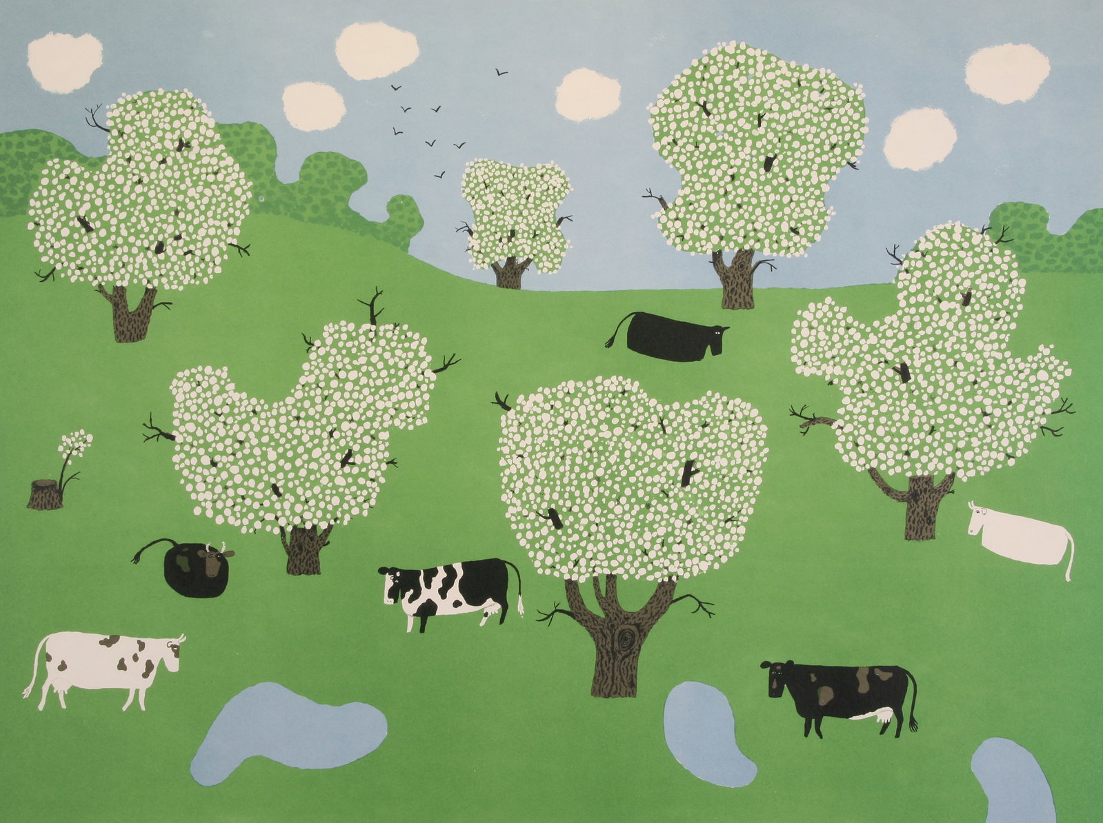 Doris Lee (American, 1905 - 1983): "Blossom Time"; 1959; Lithograph; 18" x 24"; Signed "Doris Lee" Lower Right; Unframed.