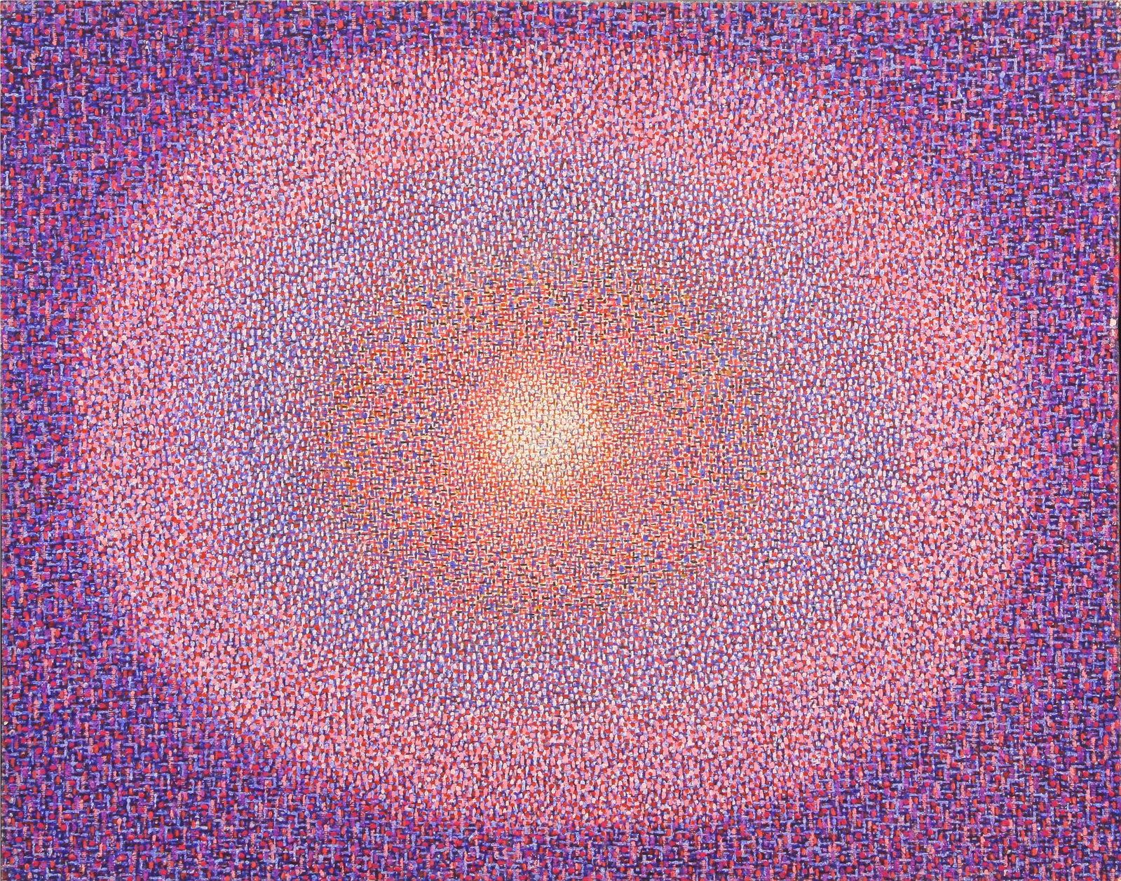 Elaine Wesley (American, 1923 - 2007): "Pink and Purple Orbs"; 1981; Oil on Canvas Board; 16" x 20"; Estate Stamp on Verso; Framed.
