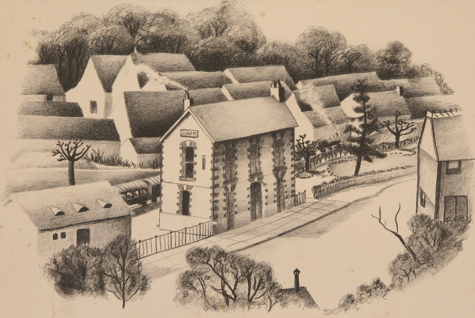Lucile Blanch (American, 1895 - 1981): "Railroad Station, Jusiers (France)" - 10 Prints; c. 1930; Lithograph; 7.25" x 11"; Signed "Lucile Blanch" Lower Right; Unframed.