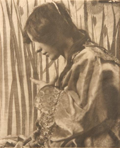 F. Benedict Herzog (1859-1912): Angela, Copyrighted 1905, Photogravure, 8.5" x 6.75," Blind Embossed Studio Stamp Lower Right, Unframed. Camerawork XII - 1905.