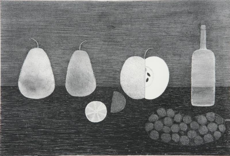 Doris Lee (1905-1983): Still Life with Fruit, c. 1950, Lithograph, 9.5" x 13.75," Signed Lower Right, Framed.