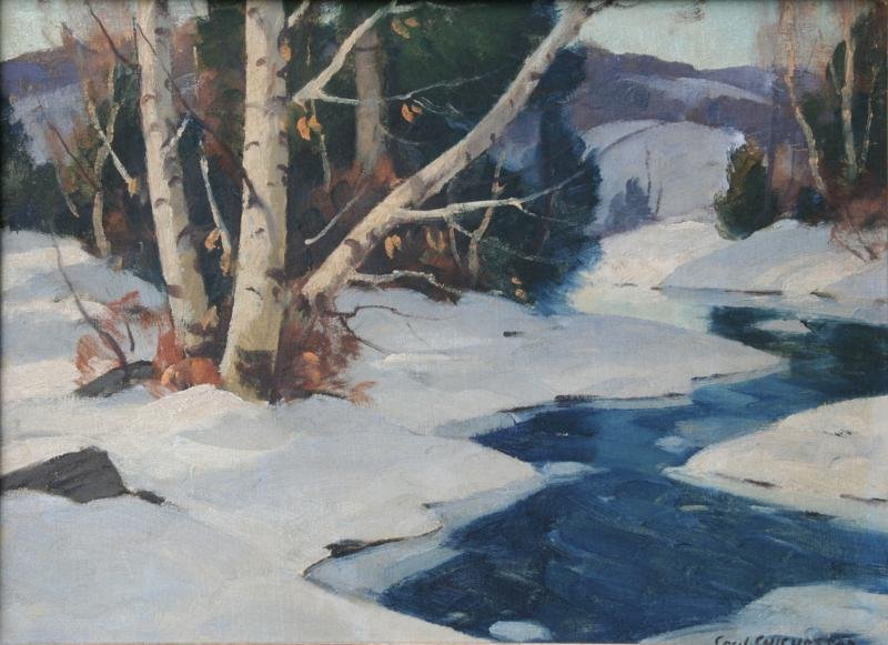 Cecil Chichester (1891-1948): Winter Landscape, c. 1950, Oil on Board, 12" x 16," Signed Lower Right, Unframed.