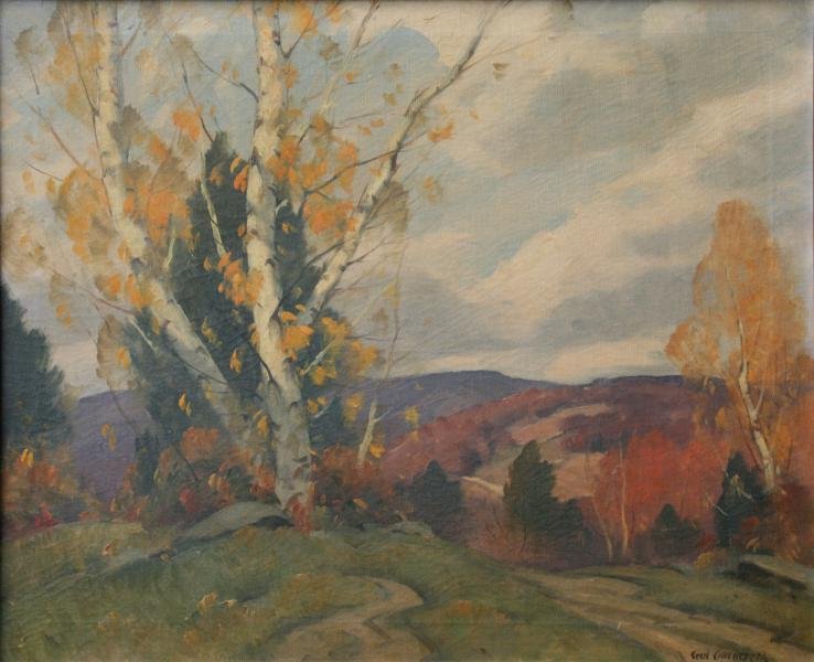 Cecil Chichester (1891-1948): Autumn Landcape, c. 1940, Oil on Canvas, 25" x 30," Signed Lower Right, Framed.