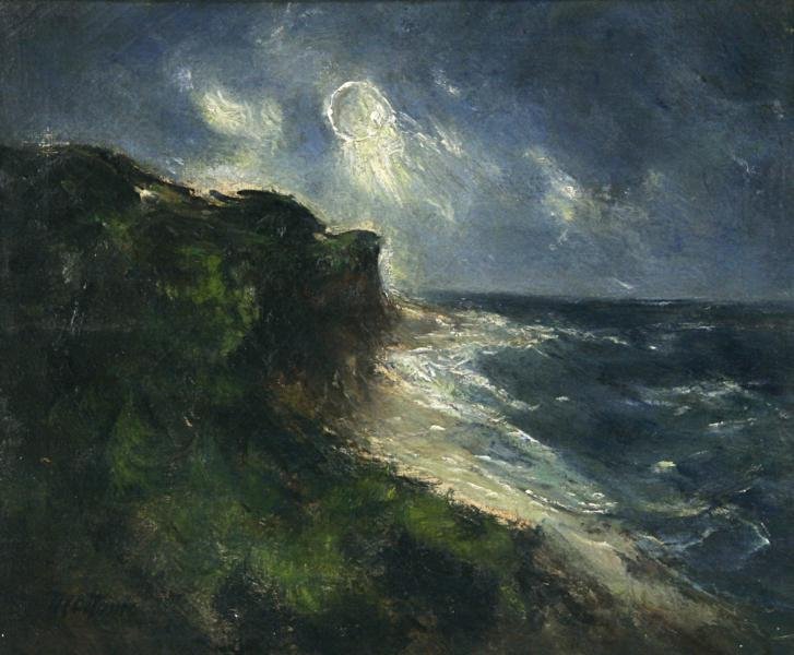 Henry Mattson (1887-1971): Monhegan Seascape, n.d., Oil on Canvas, 20" x 24," Signed Lower Left, Framed.