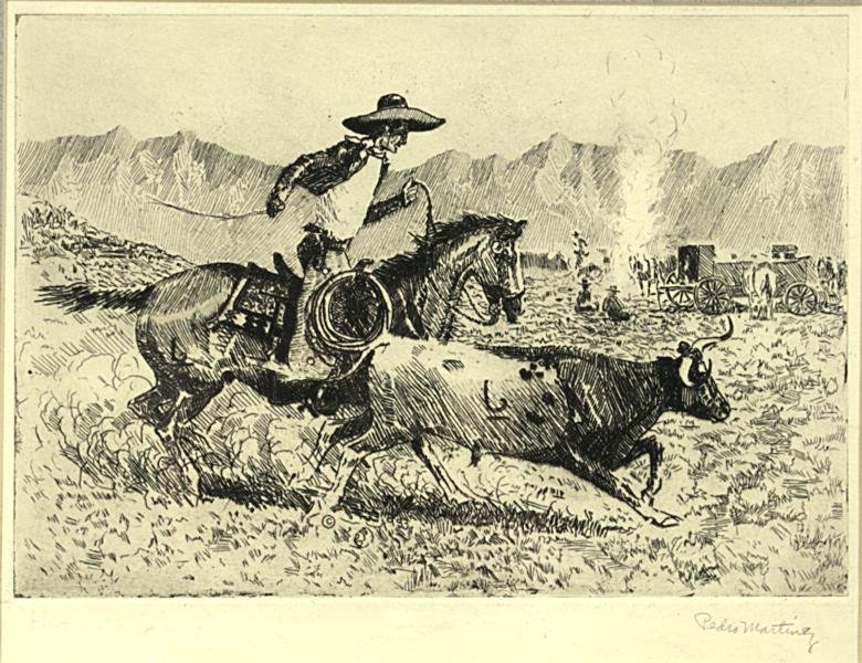 Pedro Martinez: Hot Coffee (from Vanishing America), Etching, 7.5" x 9.5," Signed Lower Right, Edition Unknown, Framed.