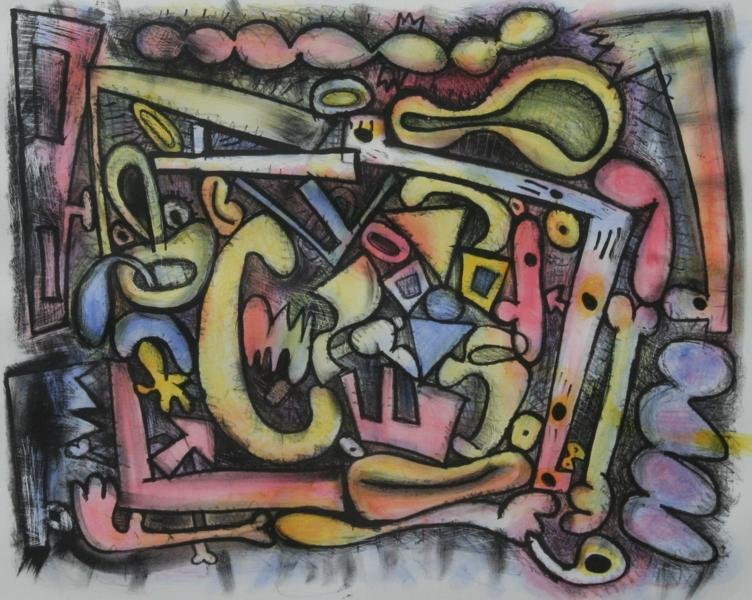 Elizabeth Murray (1940-2007): Untitled, 2002, Color Lithograph, 13" x 17," Signed Lower Right, Ed. 45/50, Framed.