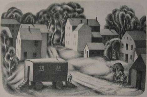 Albert Heckman (1893-1971): Squatters Hour, c. 1940, Lithograph, 9" x 13 1/2," Signed Lower Right, Artists Proof, Framed.