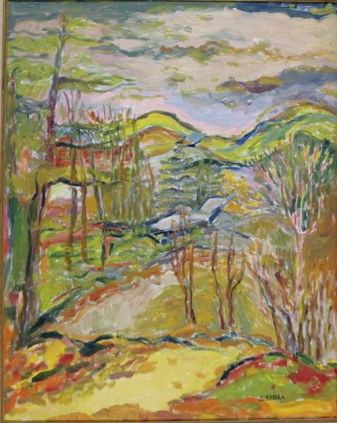 Jehudith Sobel (b. 1924): Untitled Landscape, n.d., Oil on Canvas, 30" x 24," Signed Lower Right, Framed. RESERVE