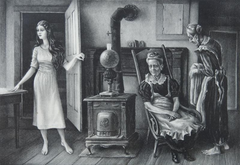 John Stockton de Martelly (1903-1980): For the Love of Barbara Allen, 1949, Lithograph, 9.25" x 14", SLR, Edition 250, Framed.