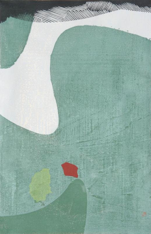 Yoshida Masaji (1917-1971): Mass No. 3, 1953, Woodblock in Color, 17" x 11", SLR, Edition 25/100, Framed.