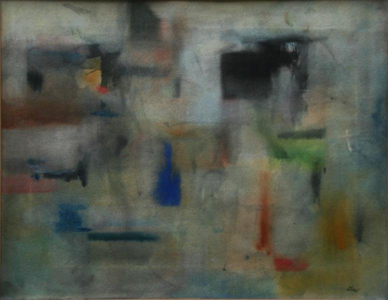 Michael Loew (1907-1985): Untitled Abstract, c. 1960, Watercolor on Paper, 15" x 19", SLR, Framed.