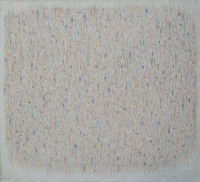 Elaine Wesley (1923-2007): Untitled (Patterns), Oil on Canvas, 36" x 40", Estate Stamp on Verso, Framed; From artist's estate.