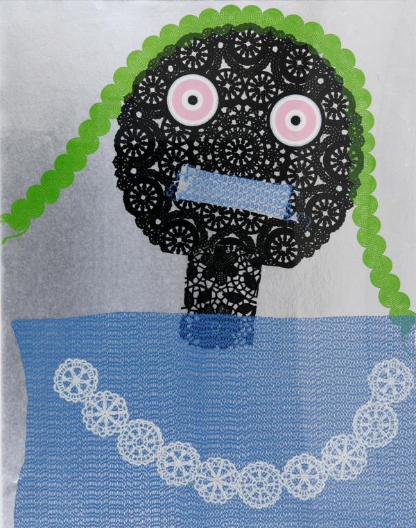 Enrico Baj (1924-2003): Untitled (Girl), n.d., Offset Color Lithograph, Ed. 41/100, 27" x 22", Signed Lower Right, Framed