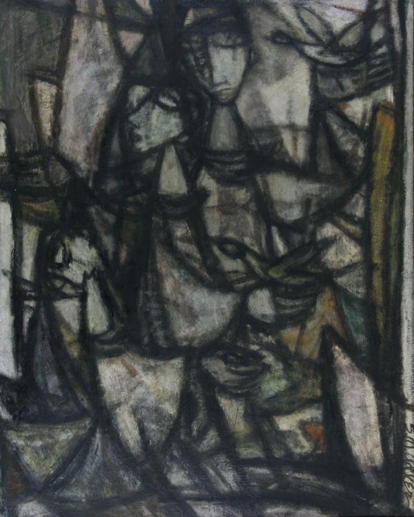 Samuel Marcus Adler (1898-1979): Genesis II, 1950s, Oil on Canvas, 32" x 40", Signed Lower Right, Framed
