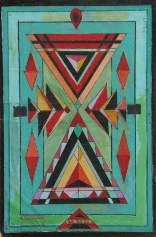 Rolph Scarlett (1889-1994): Untitled, n.d., Gouache on Paper, 17.5" x 11.5", Signed Lower Left and Upper Right, Framed.