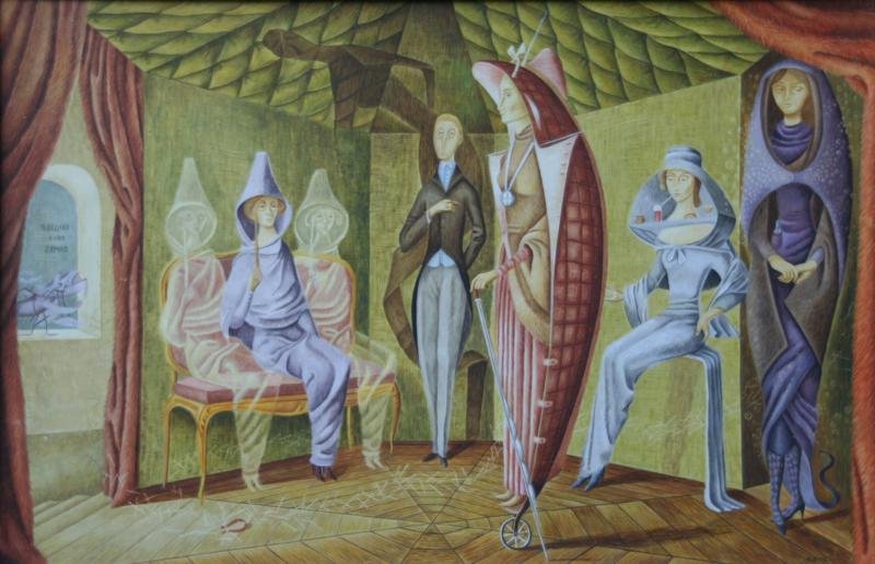 Roberto Alvarez (b. 1932): Tailleur Pour Dames, 1960, Tempera on Paper, 24.5" x 34.25", Signed and Dated Lower Right, Framed.