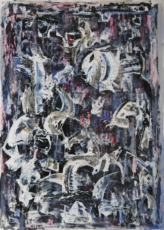 Joseph Levin (1894-1979): Untitled, c. 1955, Gouache on Paper, 23" x 17", Signed Lower Left, Framed.