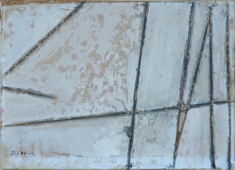 Joseph Levin (1894-1979): Untitled Abstract, c. 1950, Gouache and Graphite on Board, 3.75" x 5.25", Signed Lower Left, Framed.
