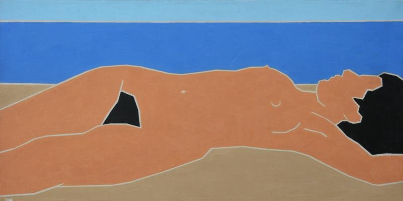 Ben Wolf (b. 1914): Ariadne, n.d., Oil on Canvas, 15" x 30", SLL, Framed