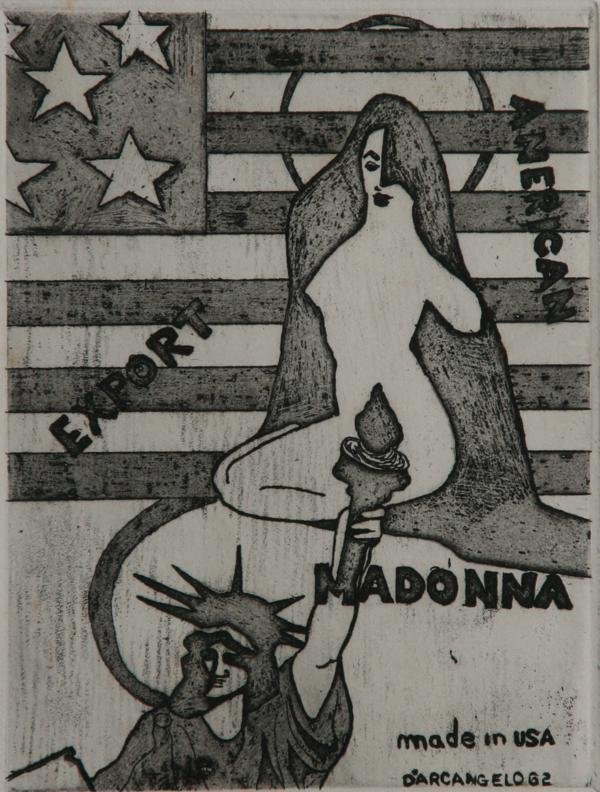 Allan D'Arcangelo (1930-1998): Americn Export Madonna (Made in USA), n.d., Etching with Aquatint, 5.75" x 4.25", SLR, Framed