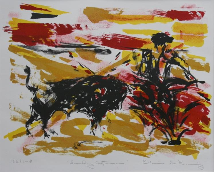 Elaine de Kooning (1918-1989): Sunday Afternoon, 1957, Lithograph, 18.5" x 22", SLR, Ed. 166/175, Unframed