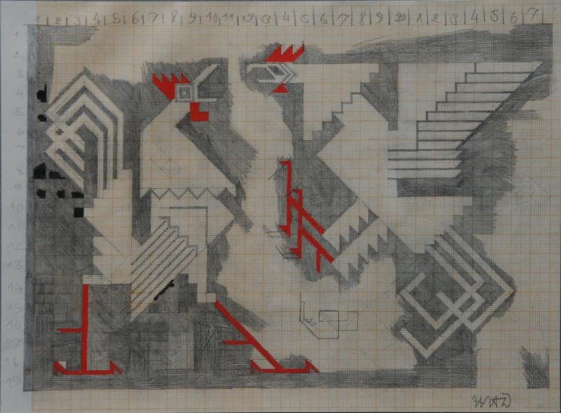 Hunt Diederich (1884-1953): The Cock Fight Tapestry Design, c. 1920, Pencil and Gouache on Paper, 7" x 10.75", Initialed LR, Framed