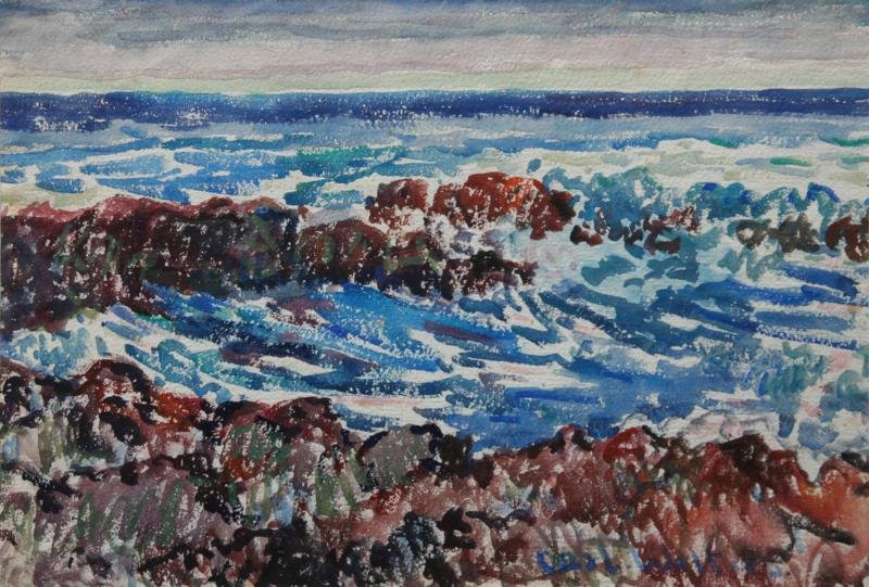 Carl Walters (1882-1955): Western Shoales, c. 1934, Watercolor on Paper, 12" x 17", SLR, Framed